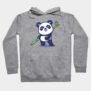 Angry Panda Holding Bamboo Hoodie